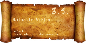 Balazsin Viktor névjegykártya